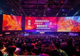 红杏视频2026年暑期内容盛典活动现场，大屏幕展示多部热播影视海报，活动氛围热烈，台下观众热情高涨
